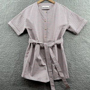 The Good Jane Windowpane‎ Print Romper Red XS